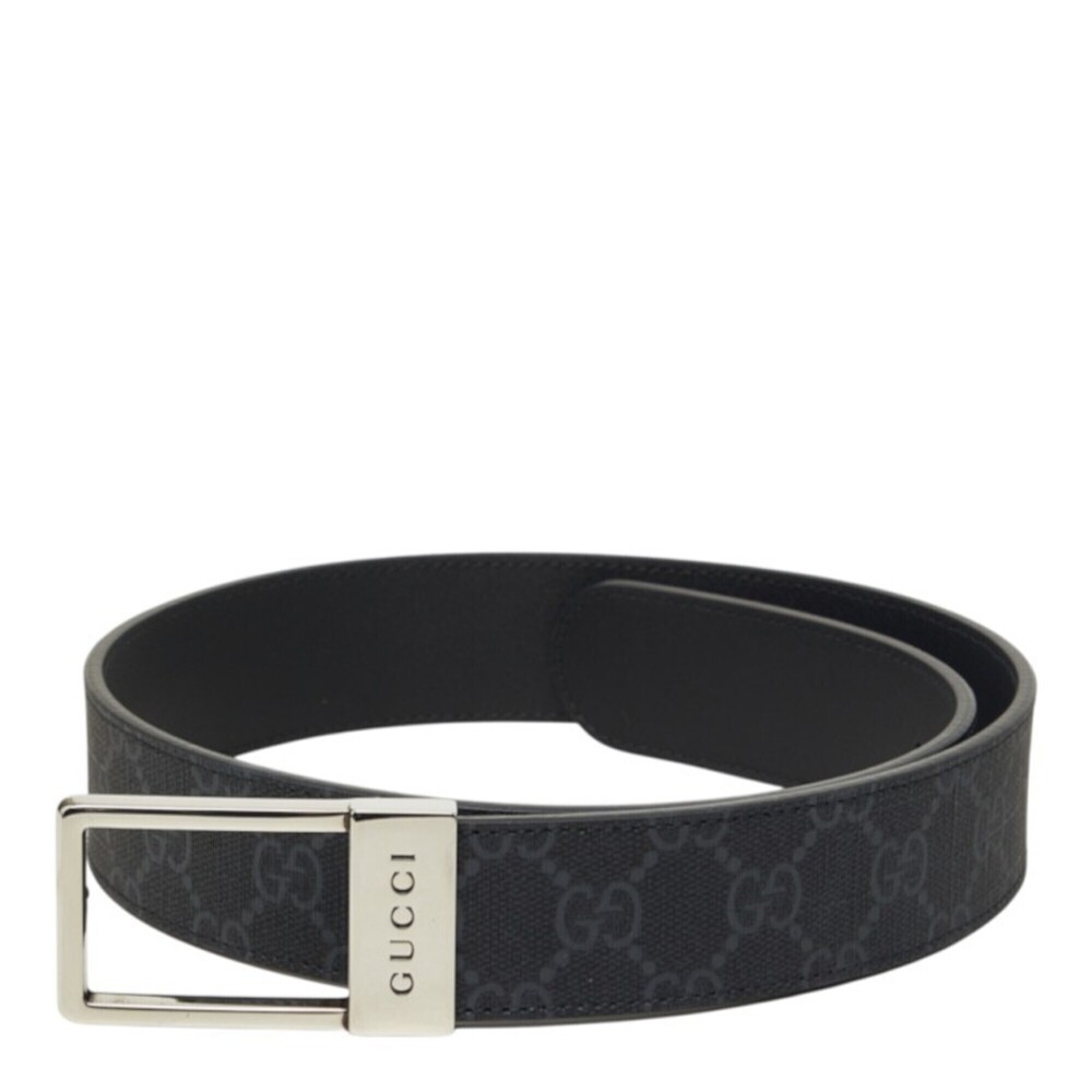 Gucci GG Supreme Belt, Size 70, 20, 722370, Gray Canvas Leather, Men's, GUCCI